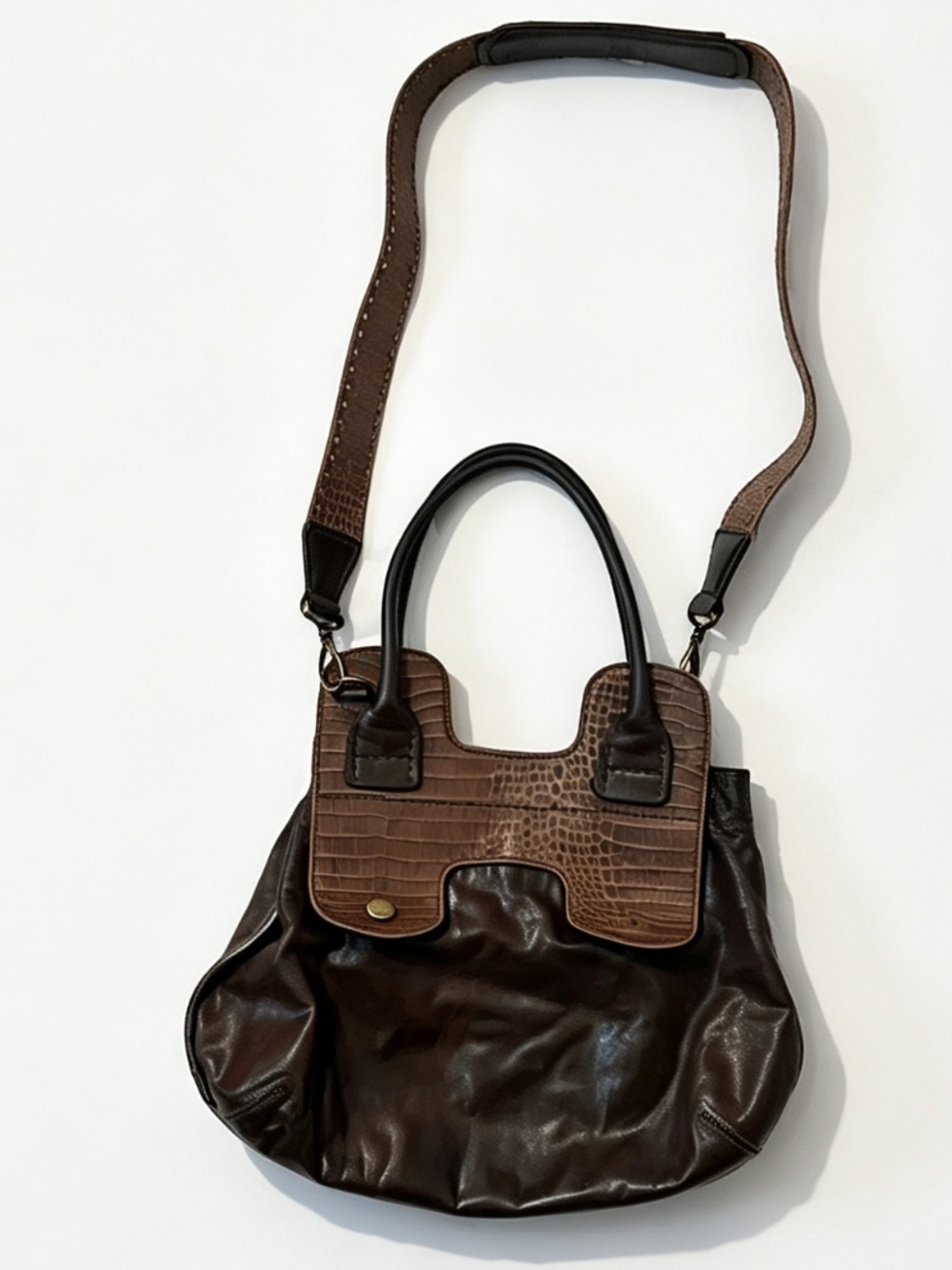 Vintage Hogan (Tod’s Group) Brown Leather Slouchy Crossbody Handbag